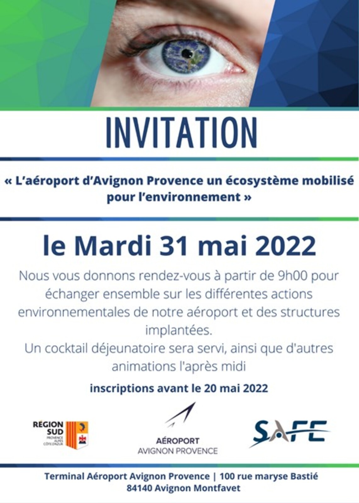 Save the date: le 31 mai 2022 Aéroport Avignon Provence, un écosystème mobilisé pour l'environnement