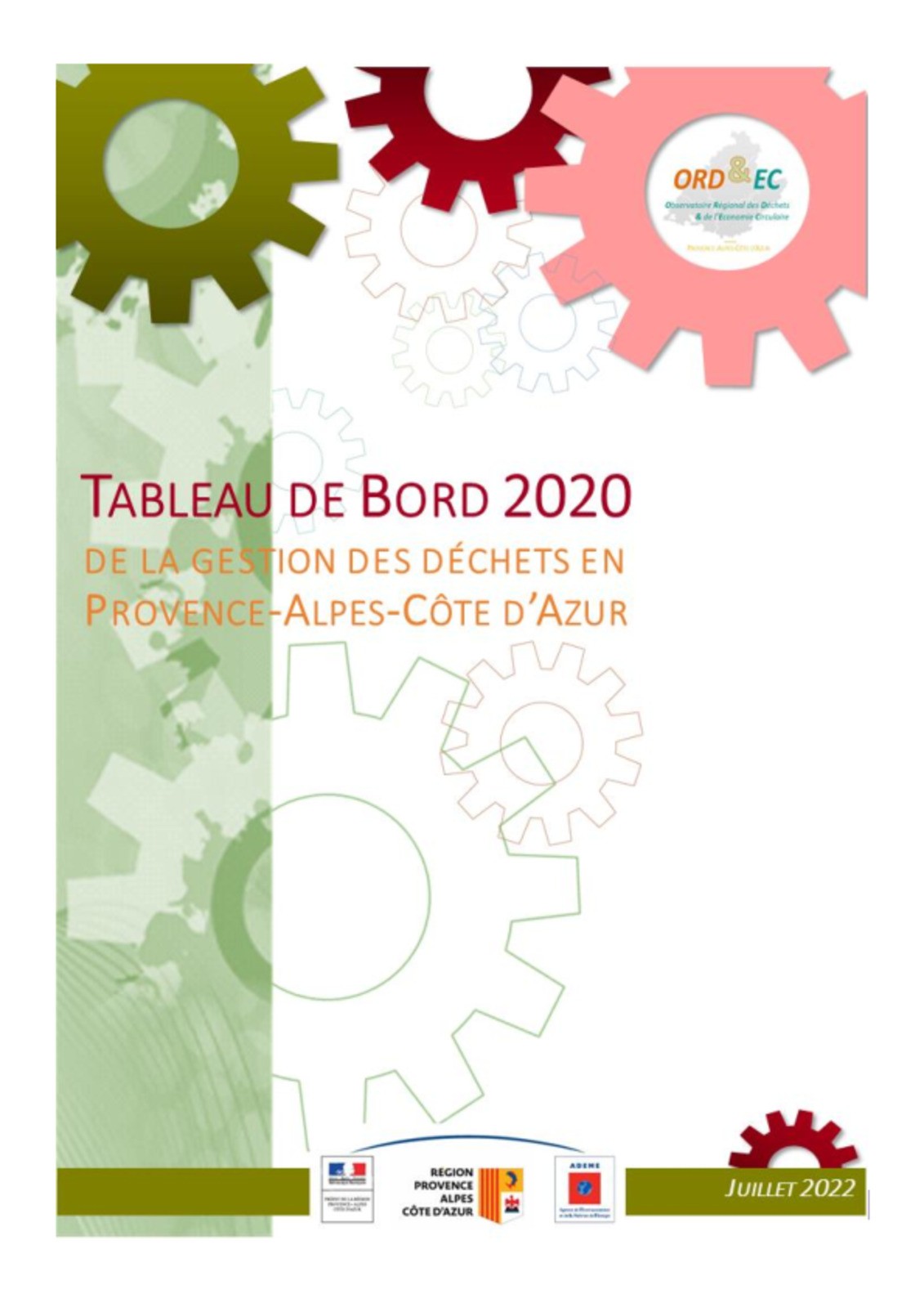 Le Tableau de bord de la gestion des déchets & de l'économie circulaire 2020 (Edition 2022) en Provence-Alpes-Côte d'Azur est disponible !